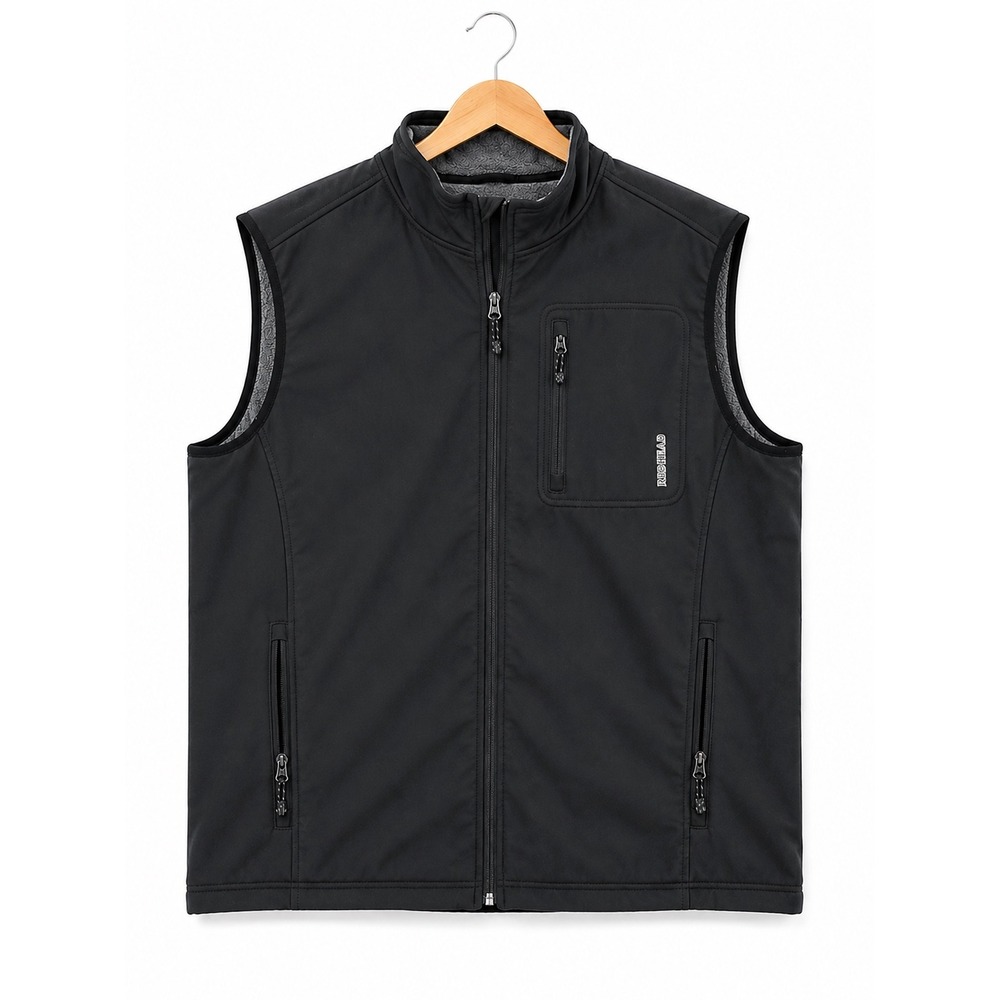 RedHead Mens 2XL Black Softshell Fleece Lined Full Zip Outdoor Vest Jacket